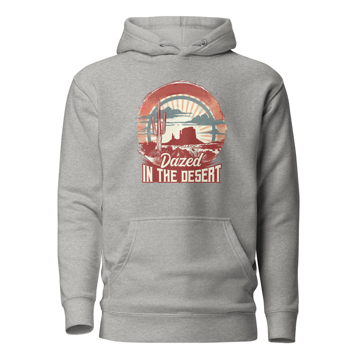 carbon-grey-Hoodie with-Dazed-In-The-Desert-design for unisex