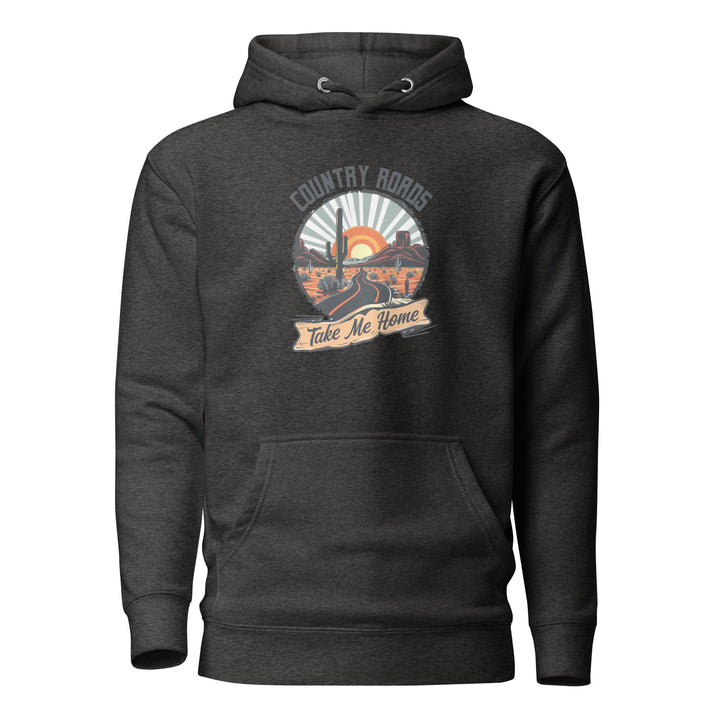 charcoal-Hoodie with- A, Country Roads Take Me Home-design for unisex