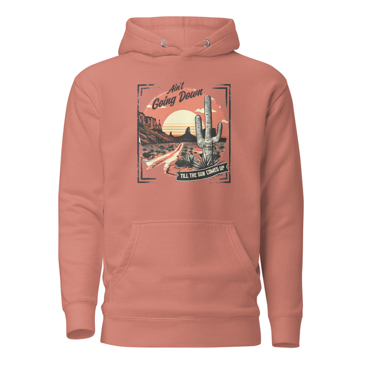 dusty-rose-Hoodie with- Ain't Going Down-design for unisex