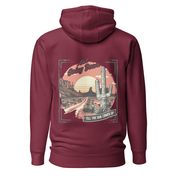 maroon-Hoodie with-A, Ain't Going Down-design for unisex