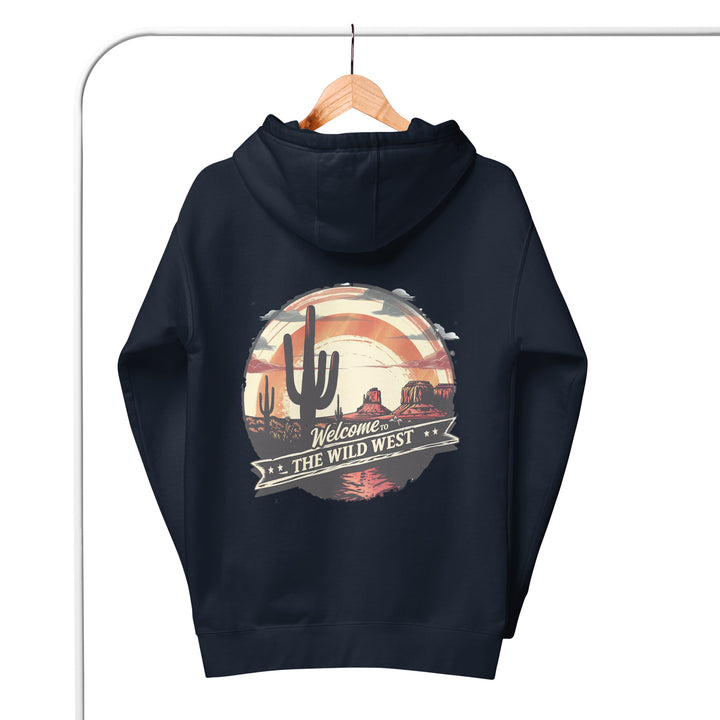 navy-blazer-Hoodie with- A, Welcome To The Wild West-design for unisex