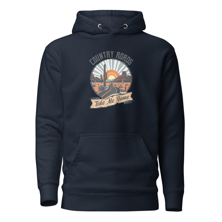 navy-blazer-Hoodie with- A, Country Roads Take Me Home-design for unisex