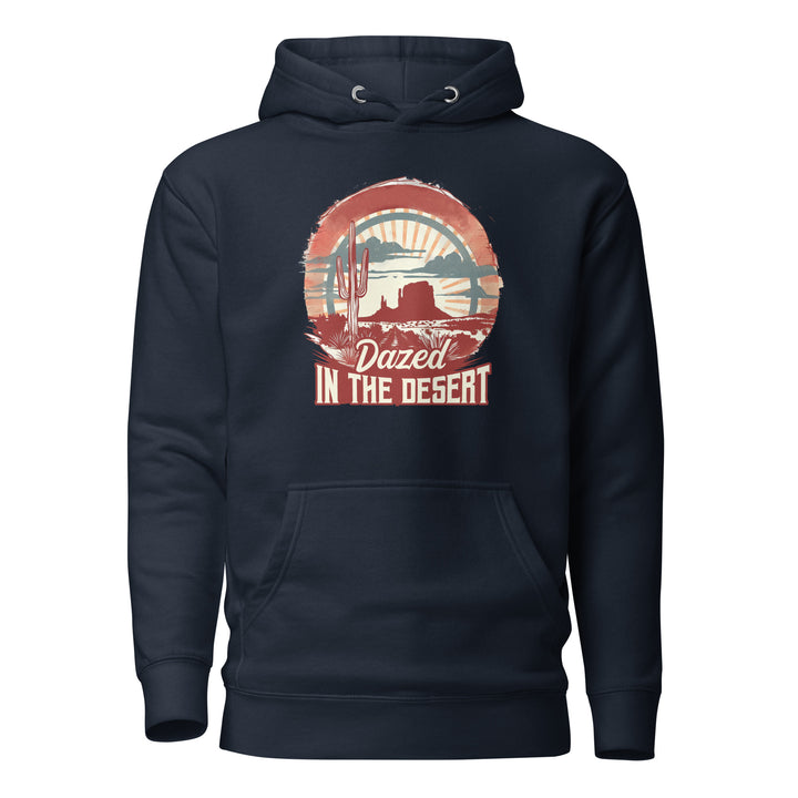 navy-blazer-Hoodie with-Dazed-In-The-Desert-design for unisex