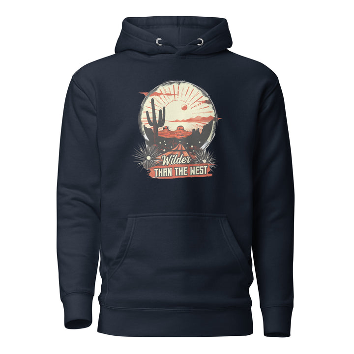 navy-blazer-Hoodie with- Western-Desert-design for unisex