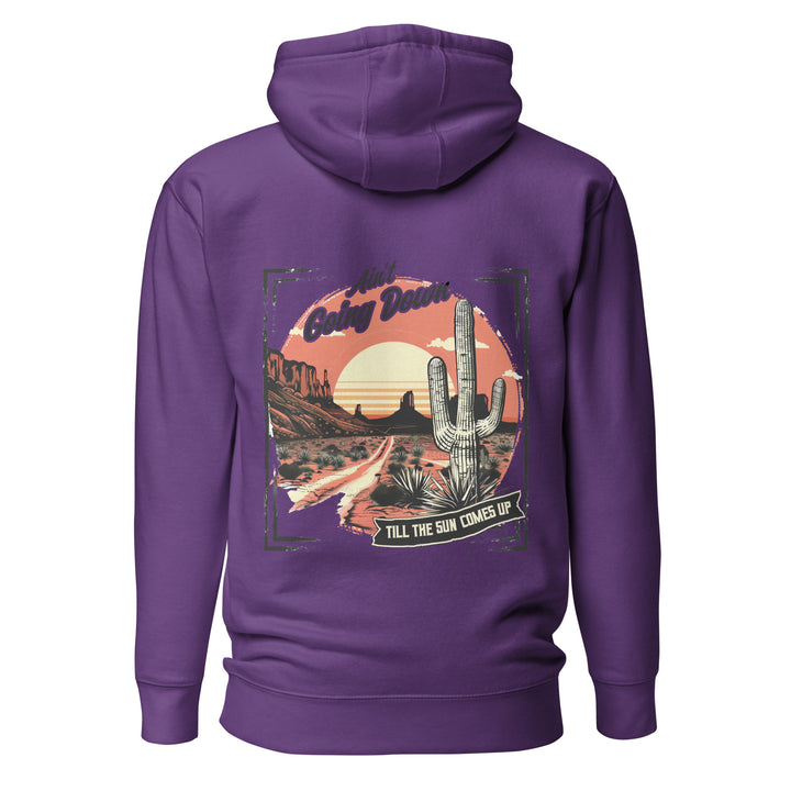 purple-Hoodie with-A, Ain't Going Down-design for unisex