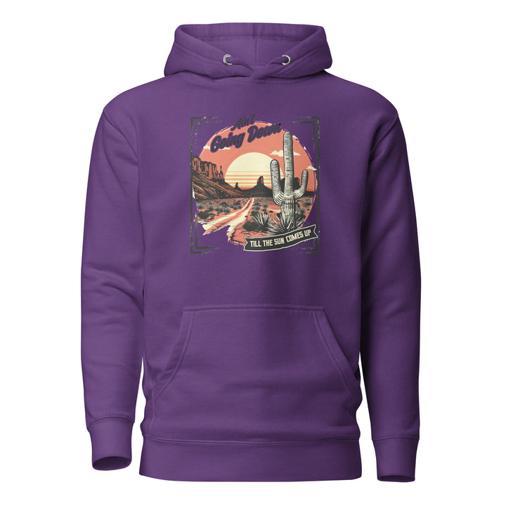 purple-Hoodie with- Ain't Going Down-design for unisex