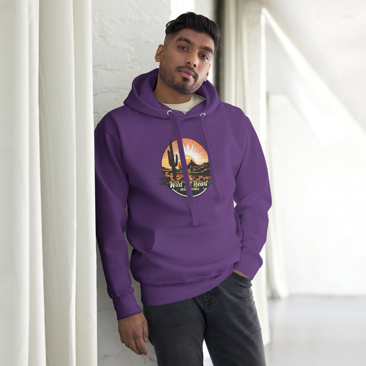 purple-Hoodie with-Wild At Heart, Desert Vibes-design for unisex