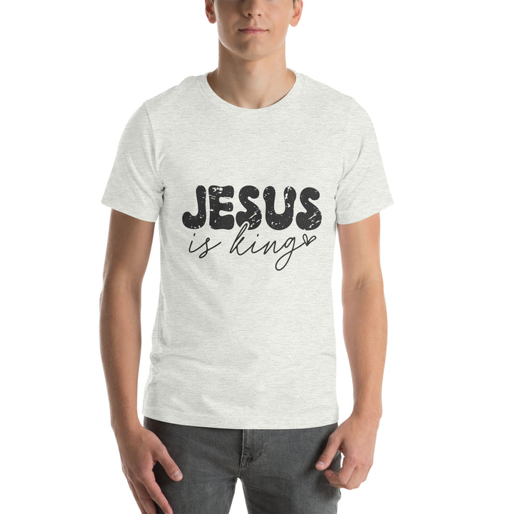 ash-T-Shirt with-Jesus is king-design for unisex