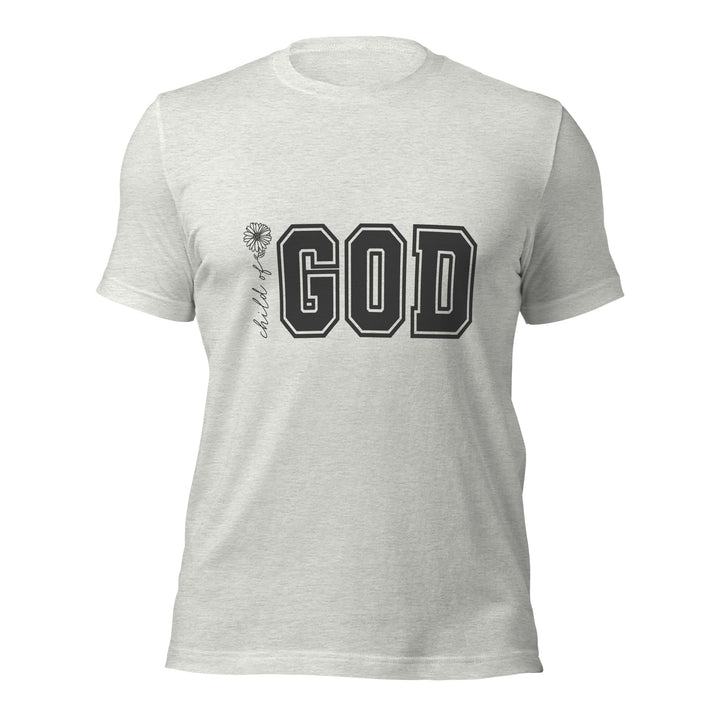 ash- T-Shirt with-child of god -design for unisex