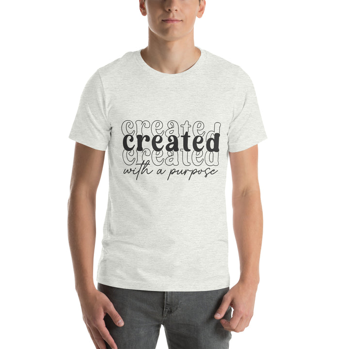 ash-T-Shirt with-created with a purpose-design for unisex