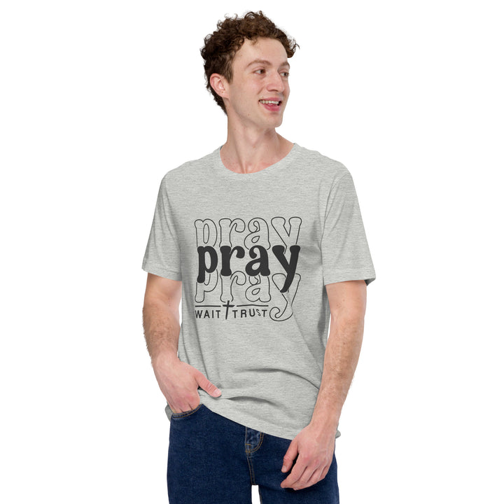 athletic-heather-T-Shirt with-Pray with trust-design for unisex