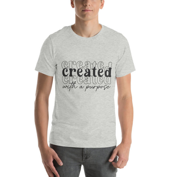 athletic-heather-T-Shirt with-created with a purpose-design for unisex