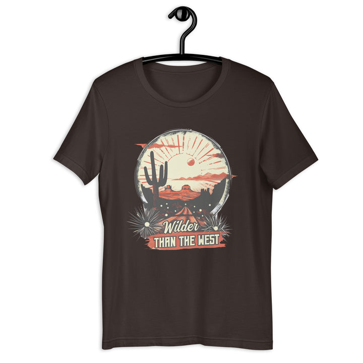 brown-T-Shirt with-Western Desert-design for unisex