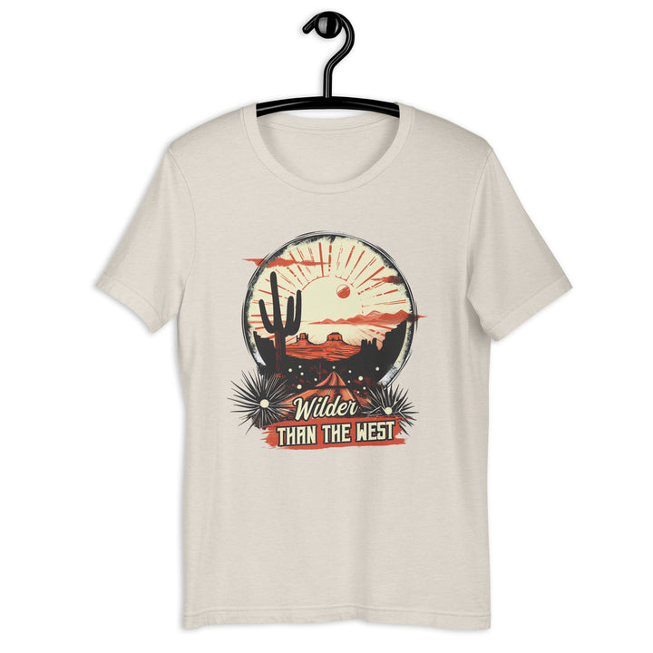 heather-dust-T-Shirt with-Western Desert-design for unisex