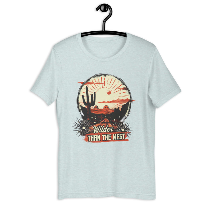 heather-prism-ice-blue-T-Shirt with-Western Desert-design for unisex