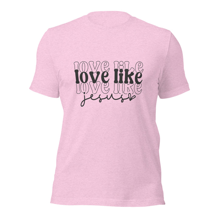 heather-prism-lilac-T-Shirt with-love like Jesus-design for unisex