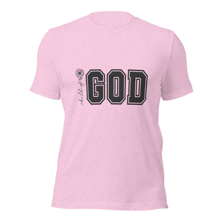 heather-prism-T-Shirt with-child of god -design for unisex