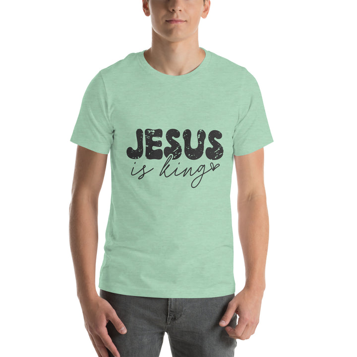 heather-prism-mint-T-Shirt with-Jesus is king-design for unisex