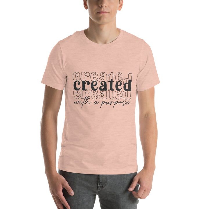 heather-prism-peach-T-Shirt with-created with a purpose-design for unisex