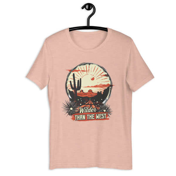 heather-prism-peach-T-Shirt with-Western Desert-design for unisex