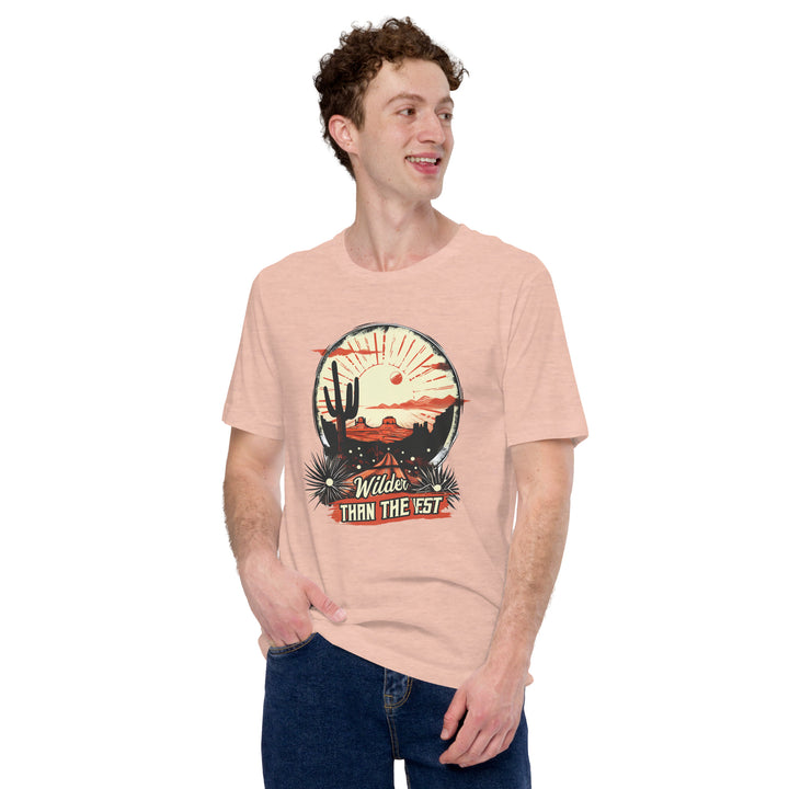 heather-prism-peach-T-Shirt with-Western Desert-design for unisex