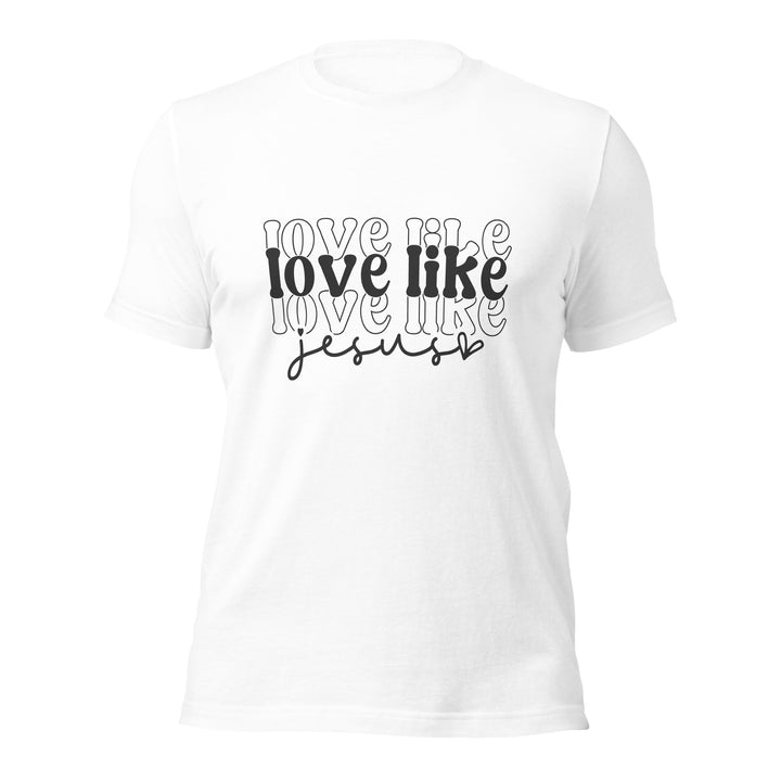 white-T-Shirt with-love like Jesus-design for unisex