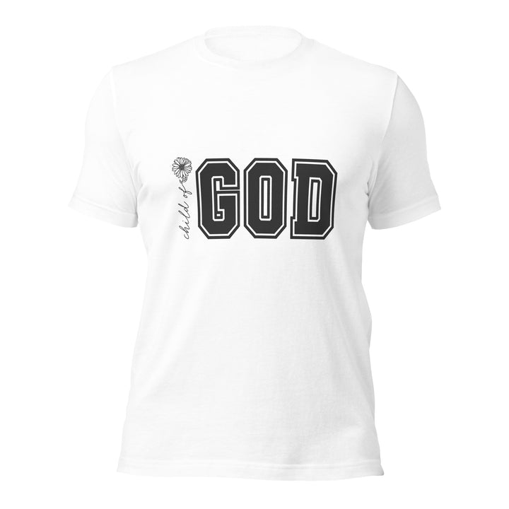 white- T-Shirt with-child of god -design for unisex