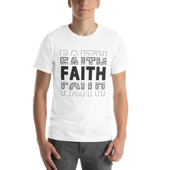 white-T-Shirt with-faith-design for unisex